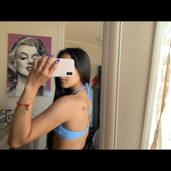Pastel blue lace bikini top. Only worn once - Picture 2 of 2
